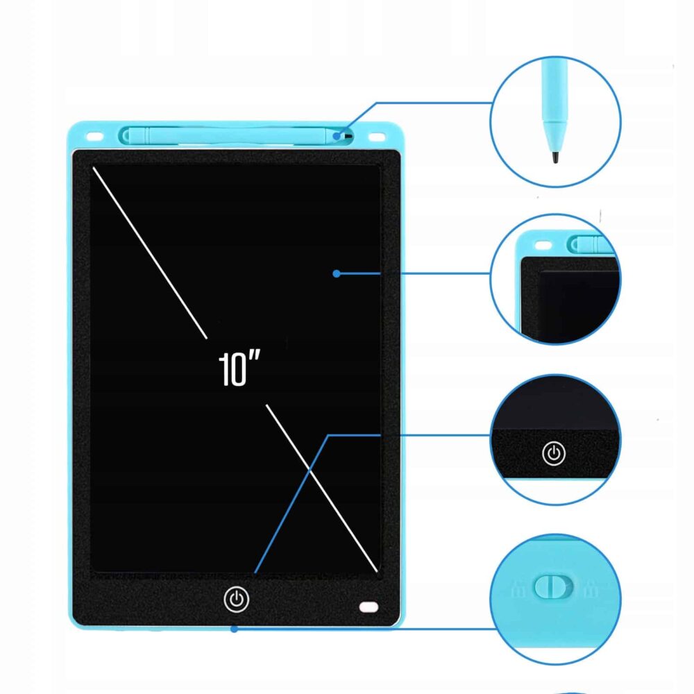 Tableta grafica de 10" pentru copii, culoare Albastra, AVX-WT-RYMT-8.502-BLUE - imagine 3
