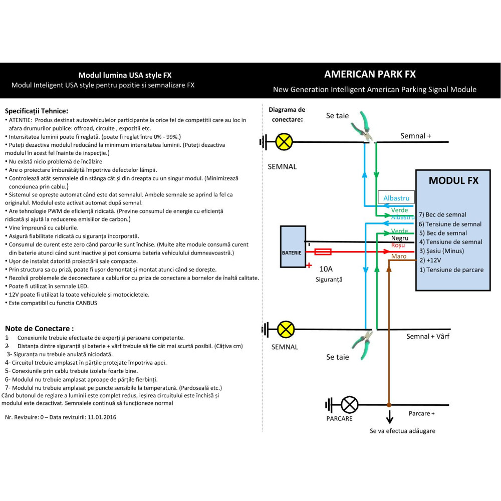 Modul pozitie si semnalizare Model "US STYLE", alimentare 12V - imagine 4
