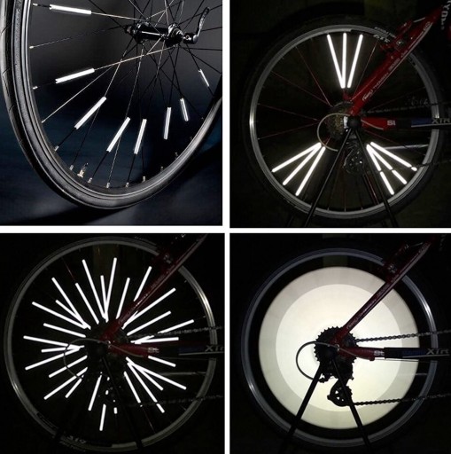 Set 12 ornamente din material reflectorizant pentru spite bicicleta, culoare gri - argintiu - imagine 5