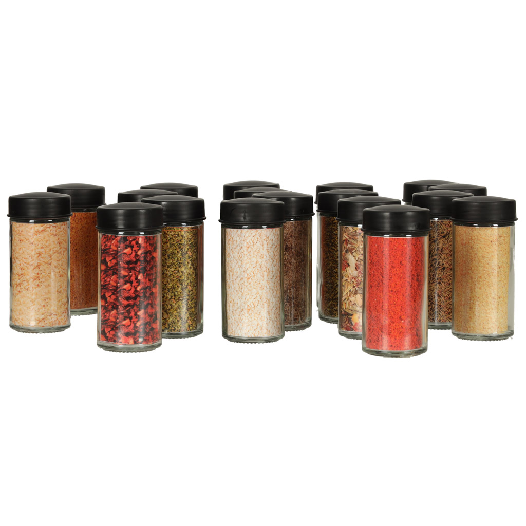 Organizator de condimente cu 18 containere cu suport rotativ pentru bucatarie, culoare neagra - imagine 7