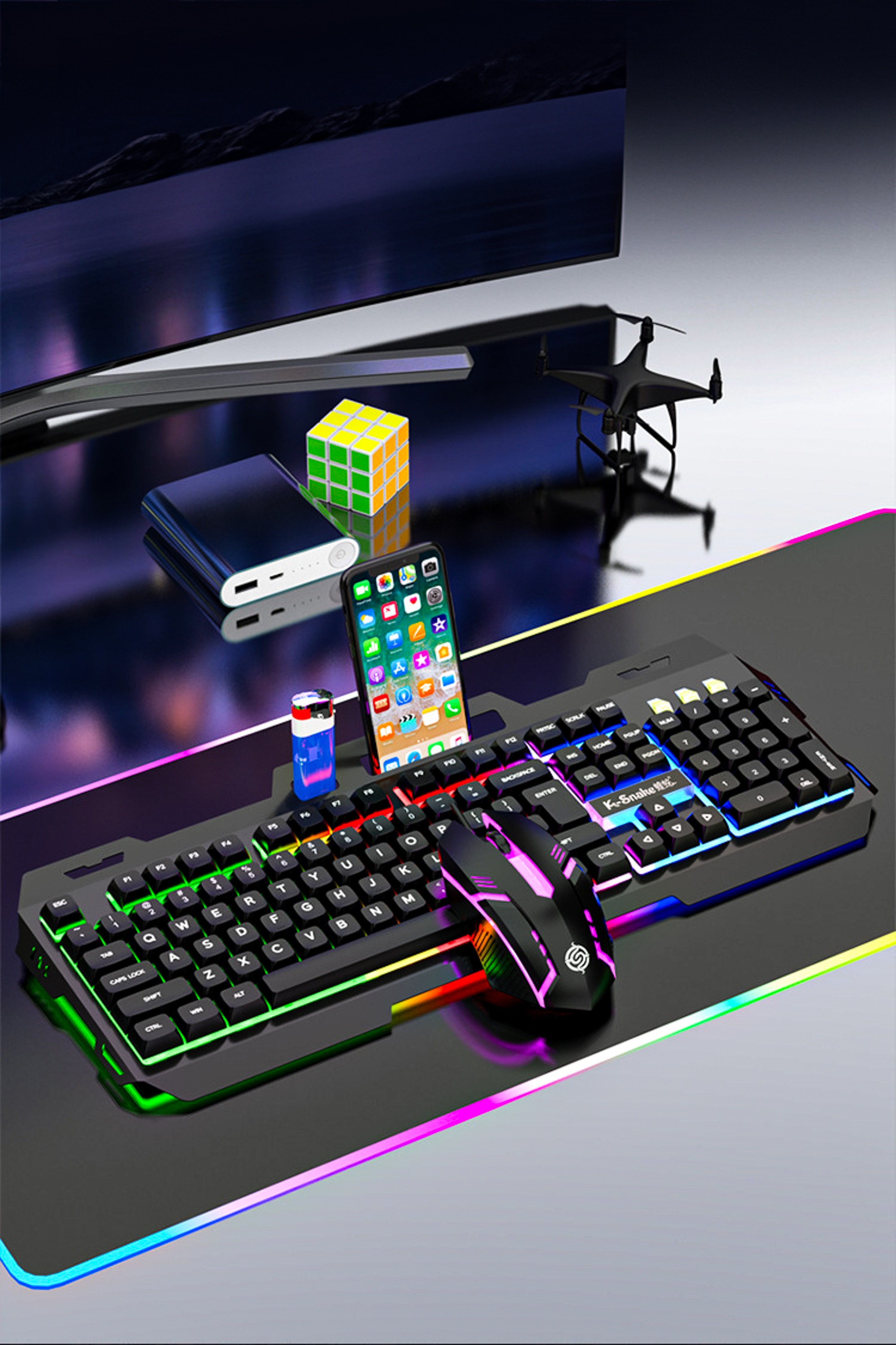 Kit Gaming RGB BladePRO Tastatura + Mouse USB, 104 Taste