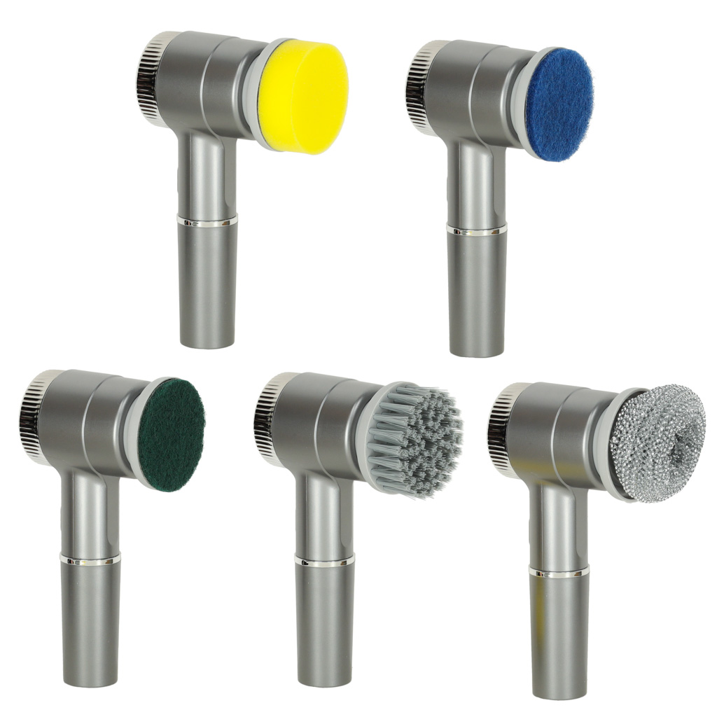 Perie electrica "5-in-1" cu 5 accesorii de curatare pentru baie, podea, rosturi faianta, piscina, cu afisaj cu LED si incarcare USB - imagine 6