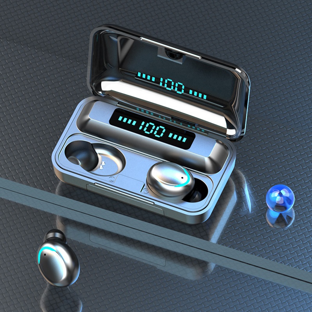 Casti fara fir TWS Ear Drops F9 cu statie de andocare/incarcare - imagine 5