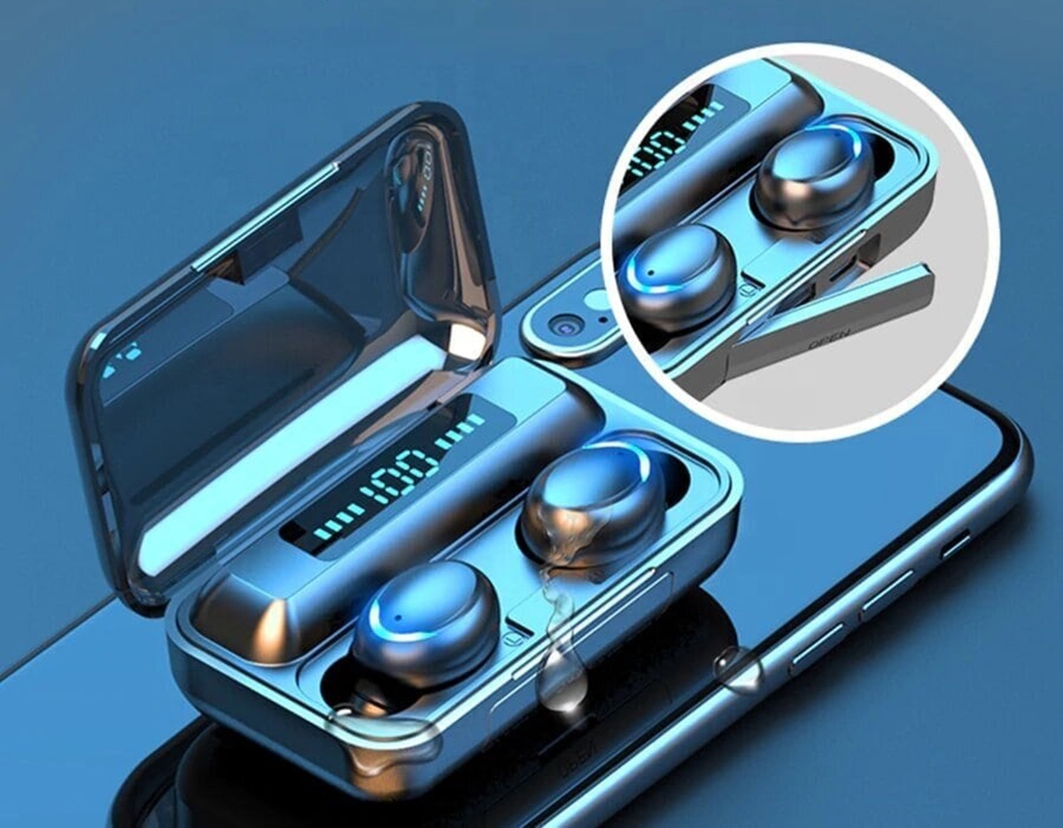 Casti fara fir TWS Ear Drops F9 cu statie de andocare/incarcare - imagine 8