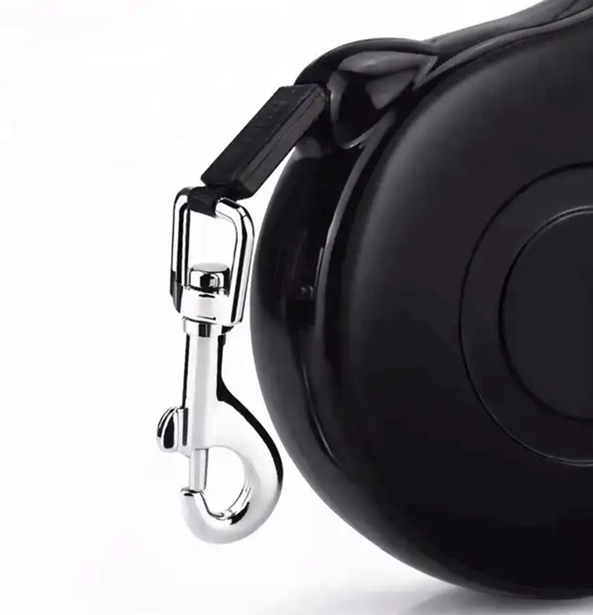 Lesa Retractabila Automata cu carabina pentru caini, lungime sfoara 5m, culoare Neagra - imagine 5