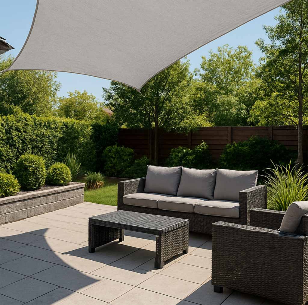 Umbrar de gradina dreptiunghiular, impermeabil, culoare Gri, dimensiune 4 x 3 m - imagine 2