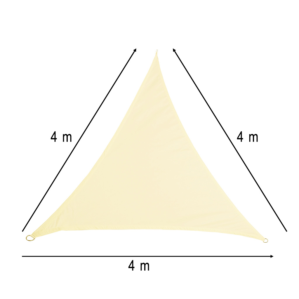 Umbrar de gradina triunghiular, impermeabil, culoare Bej, dimensiune 4 x 4 x 4 m - imagine 11