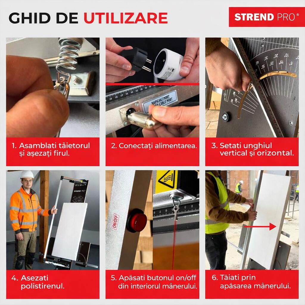 Aparat electric taiat polistiren, 200 W, 170x30 cm, Strend Pro - imagine 7