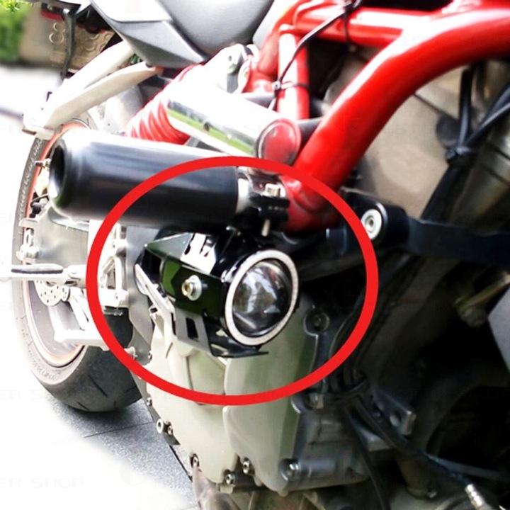 Proiector LED cu Lupa, Angel Eye ALB si Devil Eye RED, alimentare 12V, pentru Off-Road, ATV, SSV, UTV - imagine 10