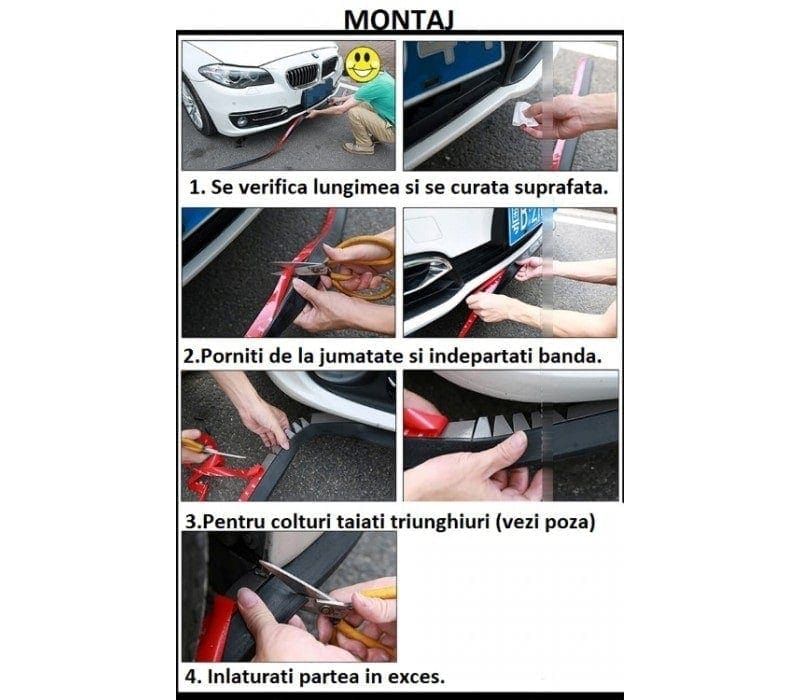 Protectie spoiler, prelungire bara fata/spate din cauciuc, culoare NEGRU - imagine 6