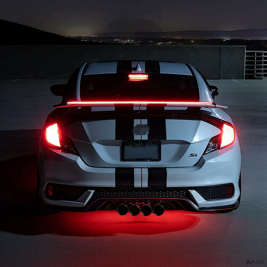 Eleron auto cu lampa stop frana suplimentara pentru autoturisme, 12V, 120cm, Negru - imagine 4