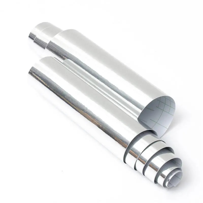 Set 2 bucati folie Crom pentru colantare oglinzi sau alte ornamente 35 x 35cm - imagine 2