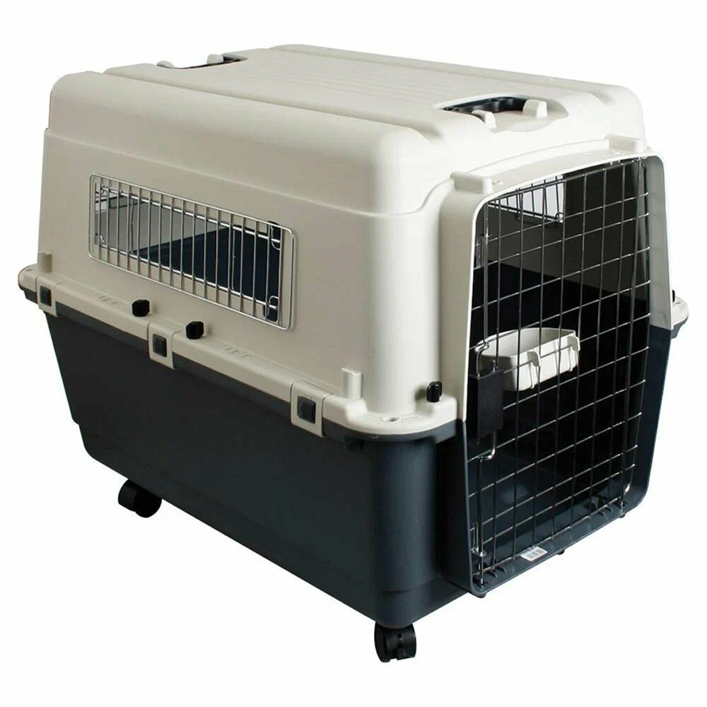 Cusca pentru transport Caini sau Pisici, Karlie Nommand, marime L, dimensiuni 81 x 56 x 59 cm, culoare Gri/Alb