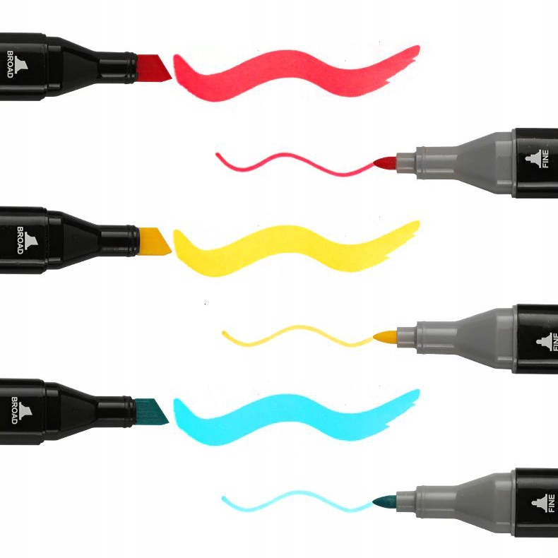 Set 120 Markere Profesionale pentru pasionatii de desen, cu cap dublu gros - subtire, cu geanta de depozitare, model AVX-WT-MDS-120 - imagine 10