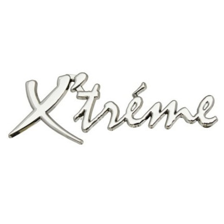 Emblema auto metalica, autoadeziva, model "X’TREME", finisaj Crom, dimensiune, 15 x 3 cm