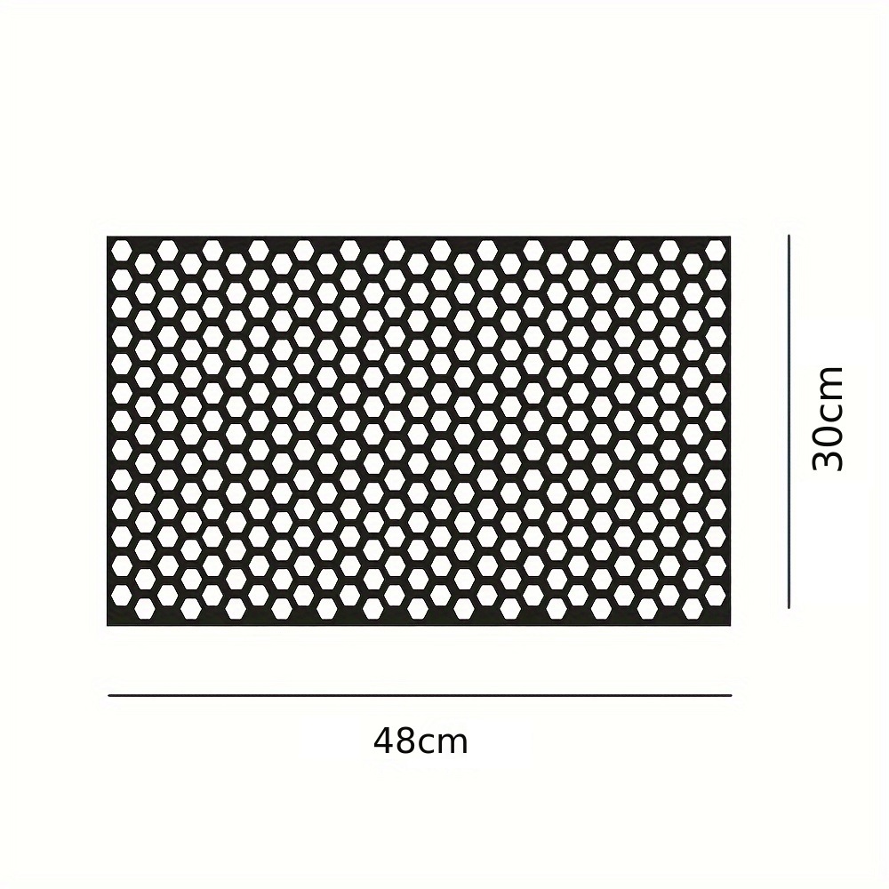 Set 2 folii autoadezive decupate pentru decorarea stopurilor auto, dimensiune 2 x 48 x 30cm, culoare Negru Mat, model HONEYCOMB - imagine 6