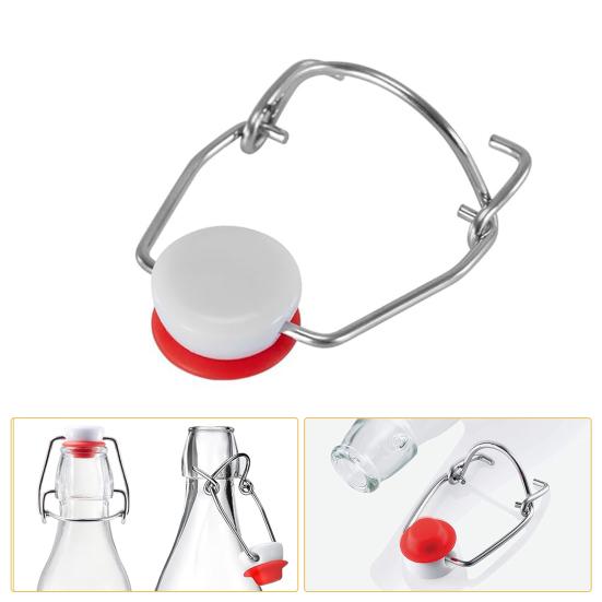Set 100 capace pentru sticle cu inchidere cu clema metalica si dop ceramic cu garnitura din cauciuc