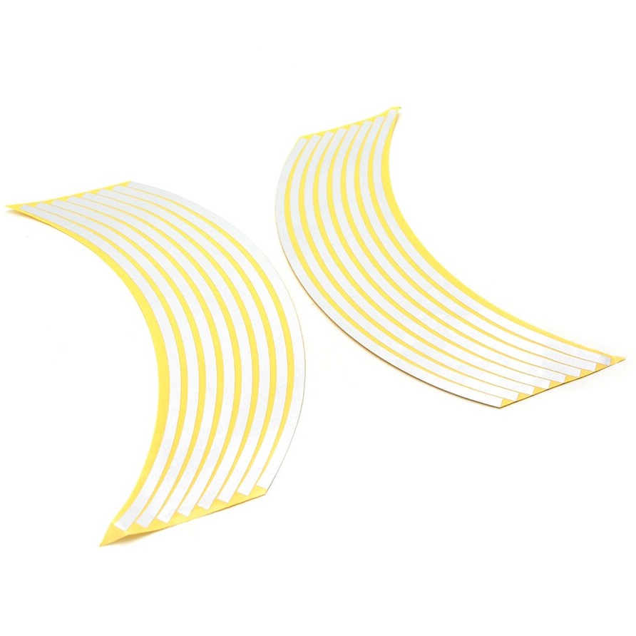 Set 16 inele din autocolant pentru jante culoare Alb Lucios - imagine 2