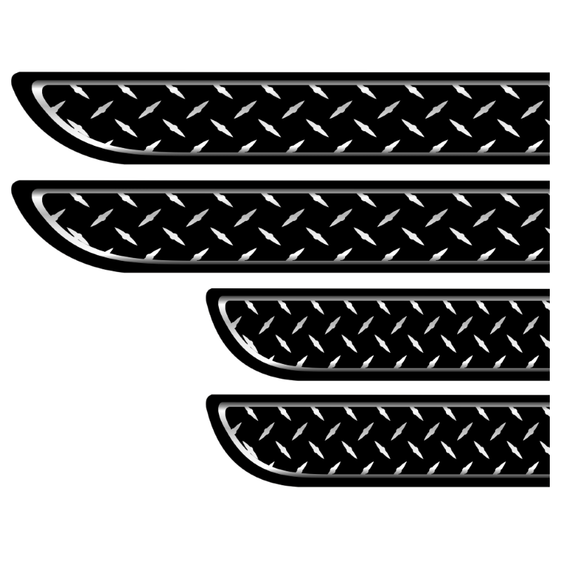 Set 4 bucati protectie praguri universale culoare neagra si crom diamond - imagine 3