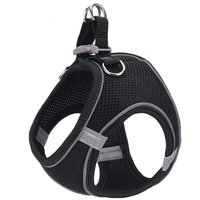Ham pentru caini de talie mica cu elemente reflectorizante, confortabil, marime XXXS, culoare Negru, AniOne Germany - imagine 2