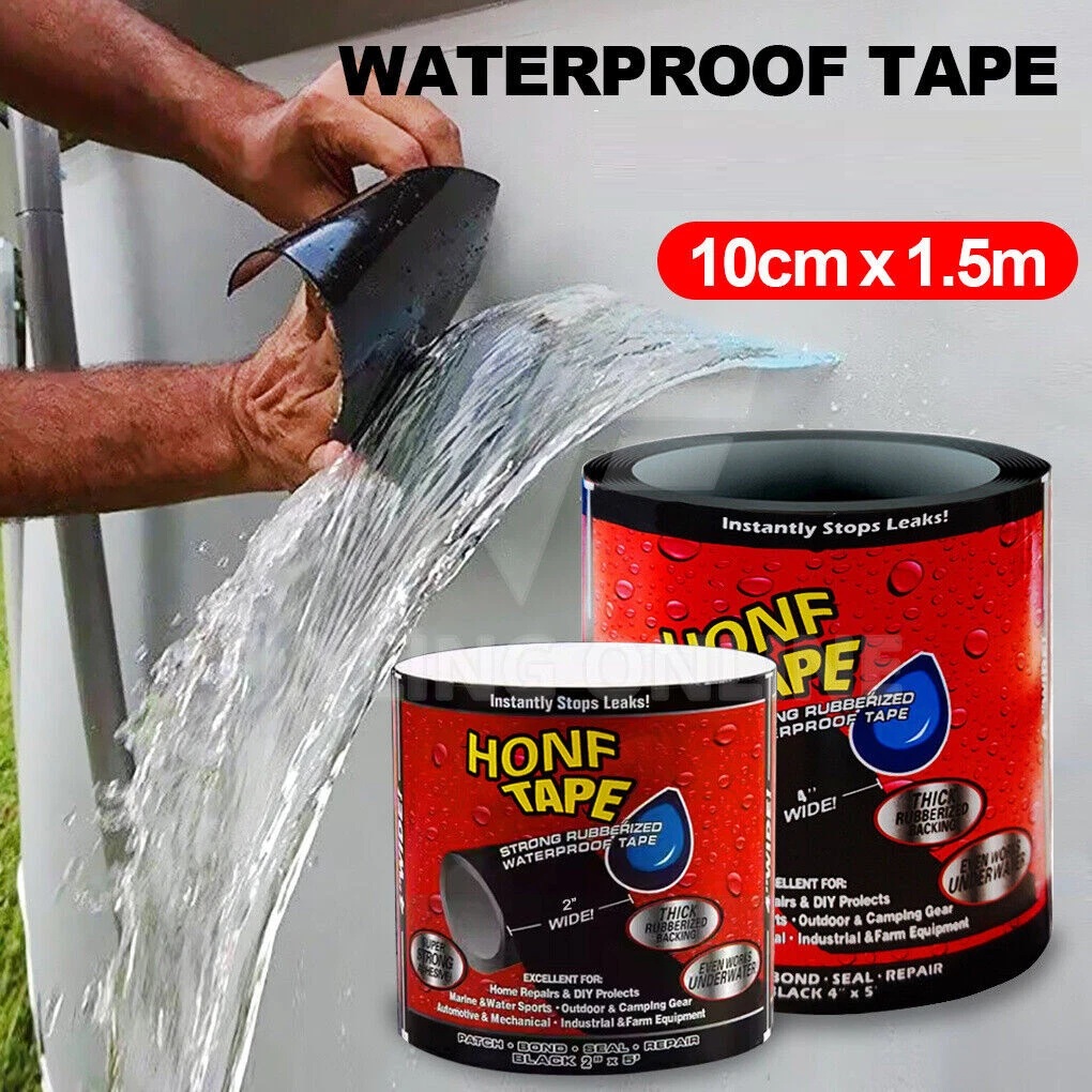 Banda Super Adeziva tip "FLEX TAPE" pentru repararea scurgerilor, rezistenta la apa, culoare neagra, dimensiune 150 x 10cm
