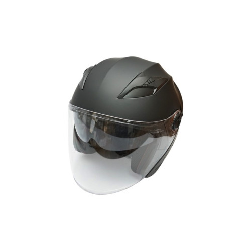 Casca moto tip jet neagra cu viziera transparenta si ochelari de soare, marimea L, model Urban