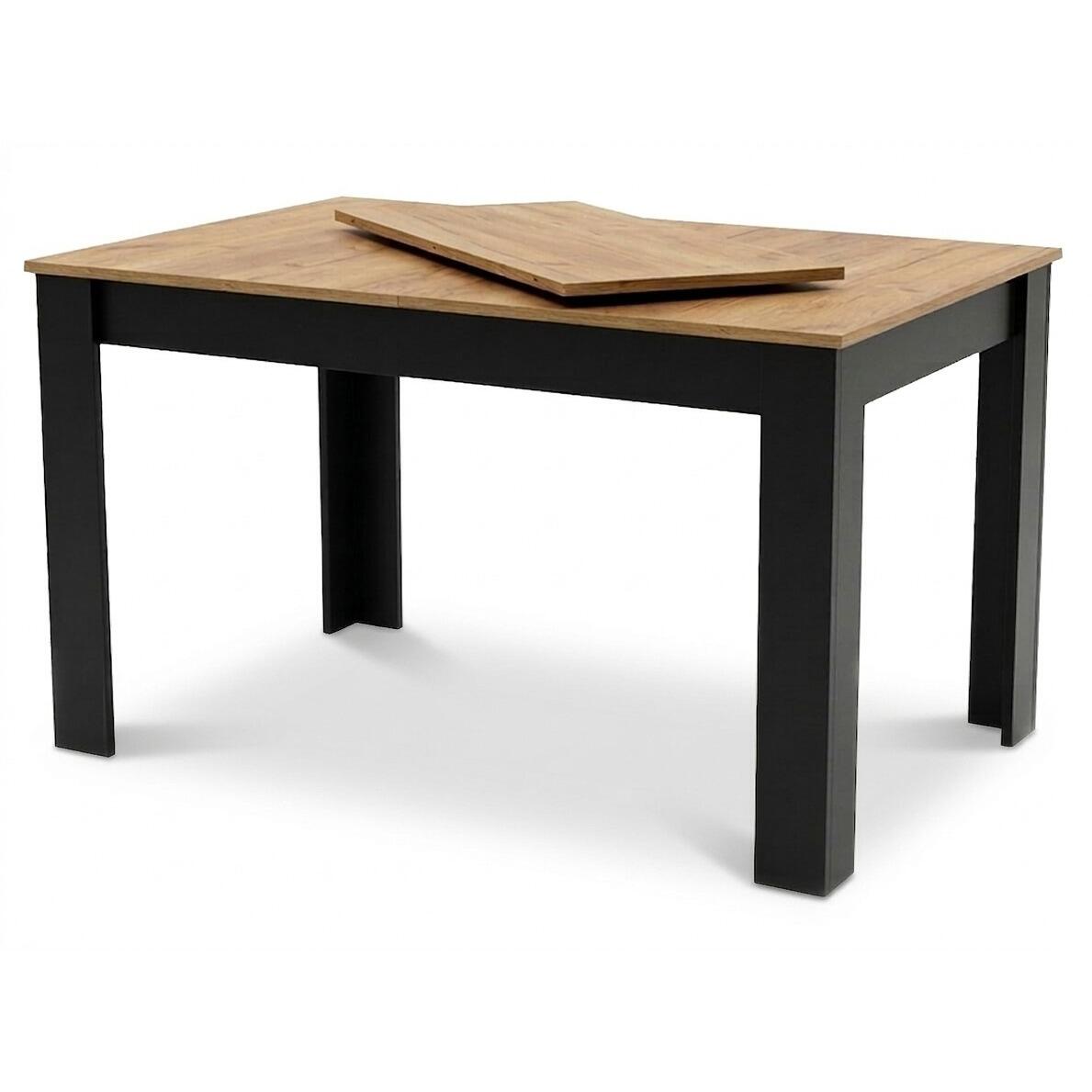 Masa pentru sufragerie/living, Artool, cu blat extensibil, pal, negru si craft, 120-160x80x75 cm - imagine 8