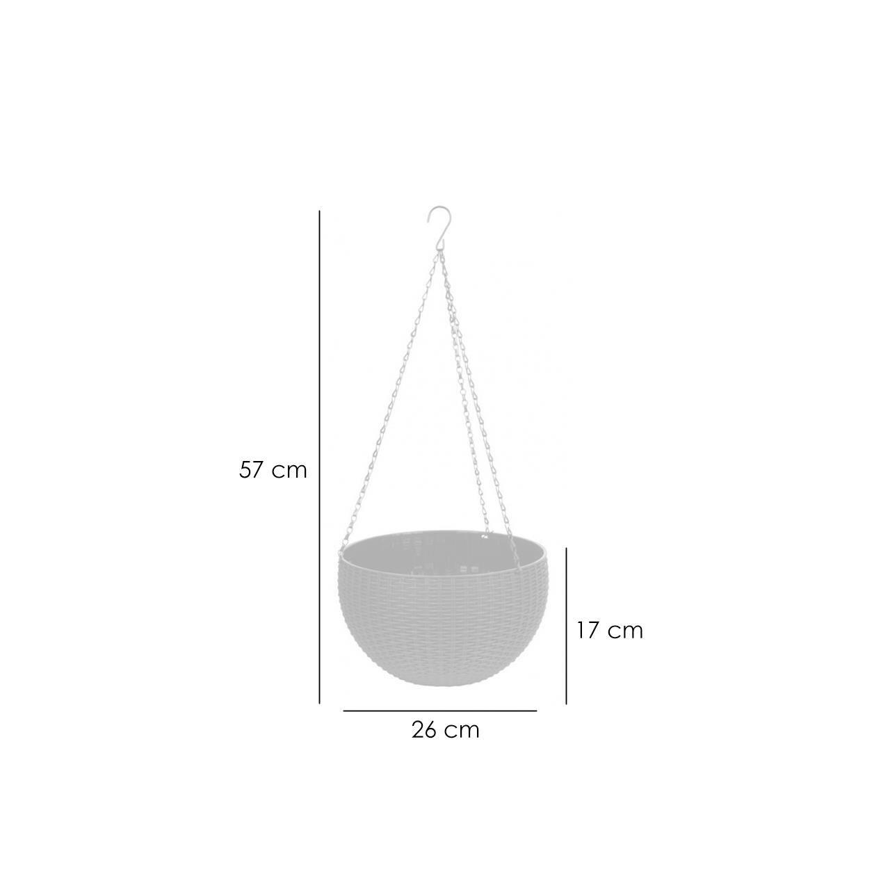 Set 4 ghivece de flori suspendat 26x16 cm