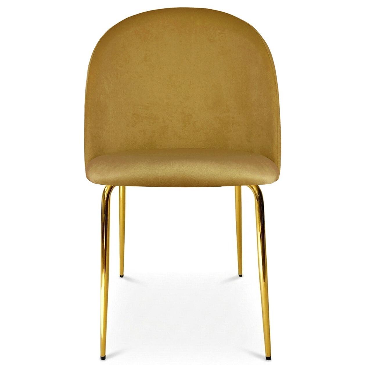 Scaun bucatarie/living, Artool, Inca, catifea galben curry, picioare metal auriu, 49x55x78 cm - imagine 10