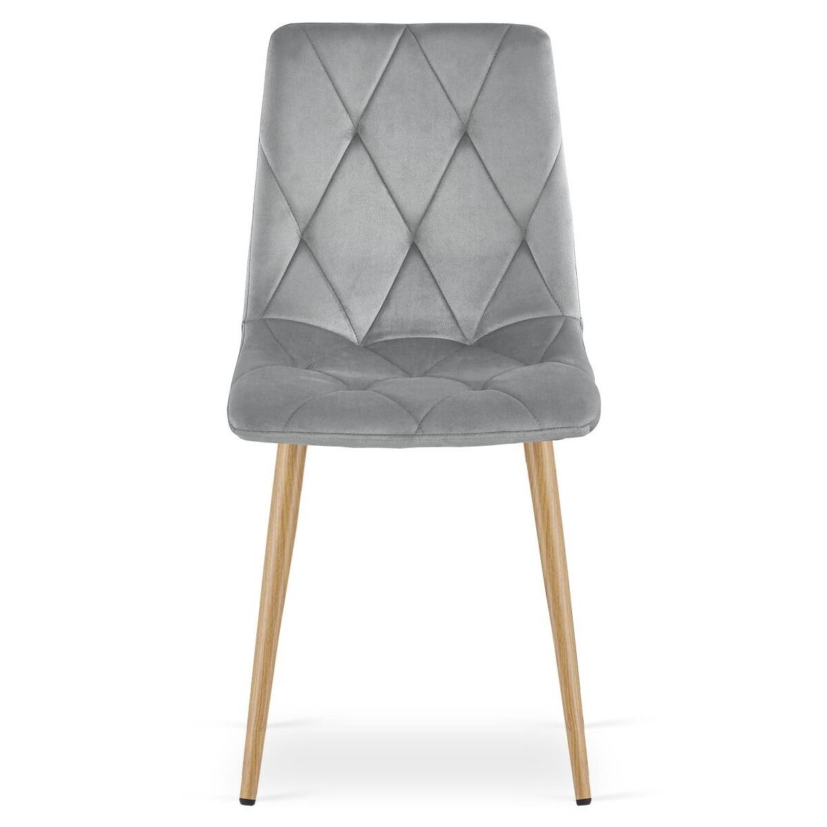 Scaun bucatarie/living, Artool, Libra, catifea gri deschis, picioare metal natur, 45x54x86.5 cm - imagine 8