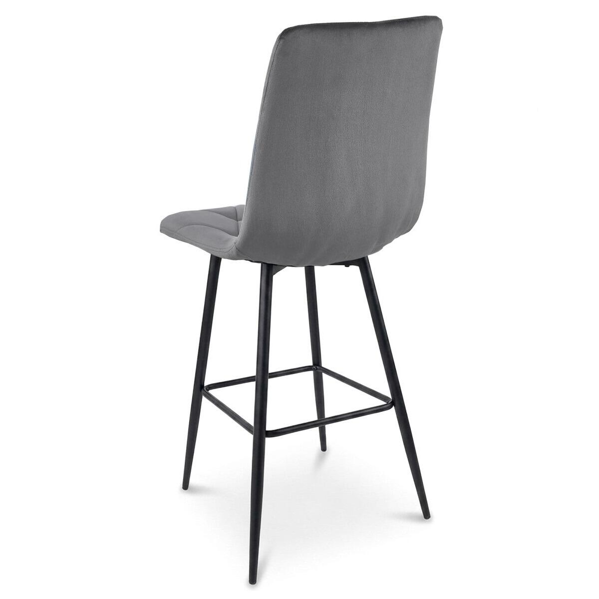 Scaun de bucatarie/bar, Artool, Libra, catifea gri inchis, picioare metal negru, 52x56x112 cm - imagine 9