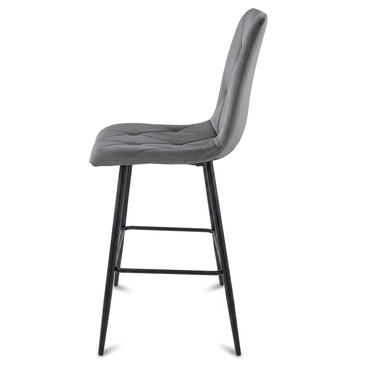 Scaun de bucatarie/bar, Artool, Libra, catifea gri inchis, picioare metal negru, 52x56x112 cm - imagine 10