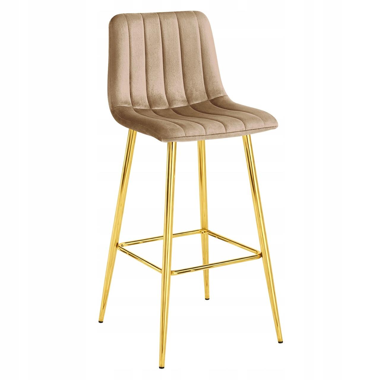 Set 2 scaune de bucatarie/bar, Artool, Pozza, catifea maro, picioare metal auriu, 43x49x102 cm - imagine 10
